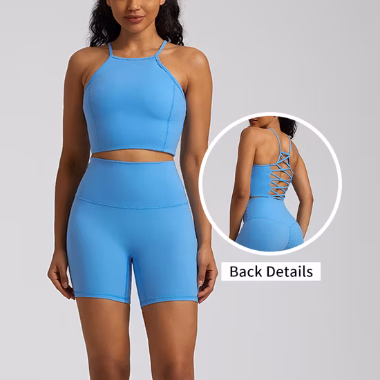 Women′s Shock-Proof Outer Wear Beautiful Vest High Waist Hip Lift Fitness Pants Yoga Sports Suit